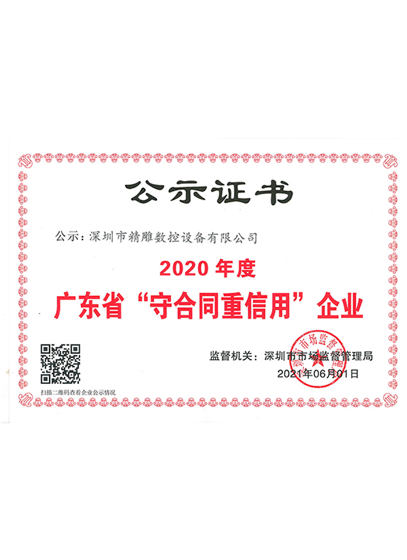 2020年度廣東省“守合同重信用”企業